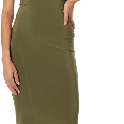 Norma Kamali Sleeveless Turtle Fishtail Dress To Midcalf
