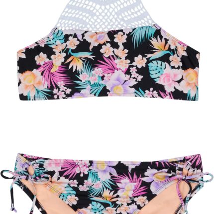 Hobie Kids Island Hopping Crochet High Neck Bra and Adjustable Hipster (Big Kids)