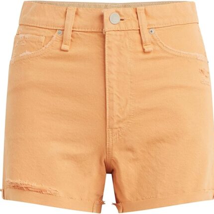 Hudson Jeans Devon High-Rise Boyfriend Shorts with Cuff in Clay Destructed