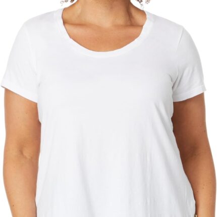 L.L.Bean Plus Size Soft Stretch Supima Tee Scoop Neck Short Sleeve