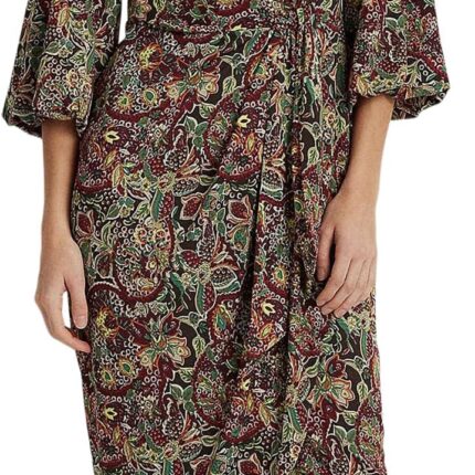 LAUREN Ralph Lauren Floral Jersey Tie Front Midi Dress