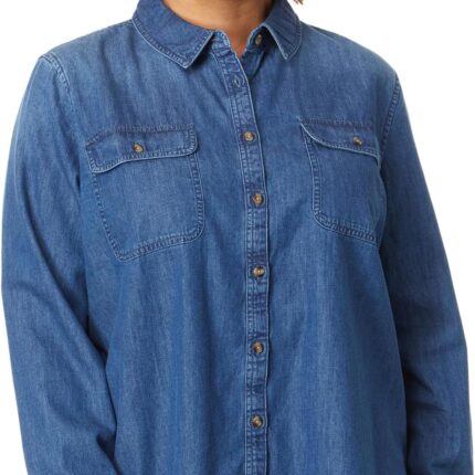 L.L.Bean Plus Size Heritage Washed Denim Shirt Long Sleeve