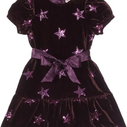 Hatley Kids Pink Star Sequin Vevlet Dress (Toddler/Little Kids/Big Kids)