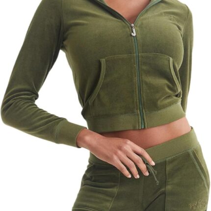 Juicy Couture Heritage Rib Trim Kangaroo Pocket Jacket