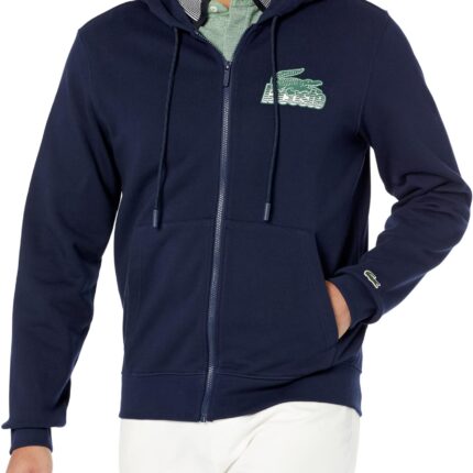 Lacoste Long Sleeve Classic Fit Full Zip Graphic Hoodie