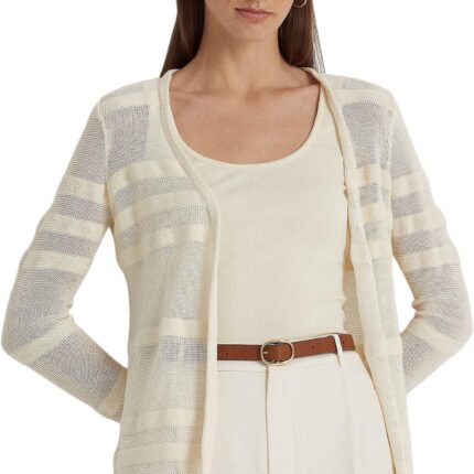 LAUREN Ralph Lauren Striped Knit Cardigan