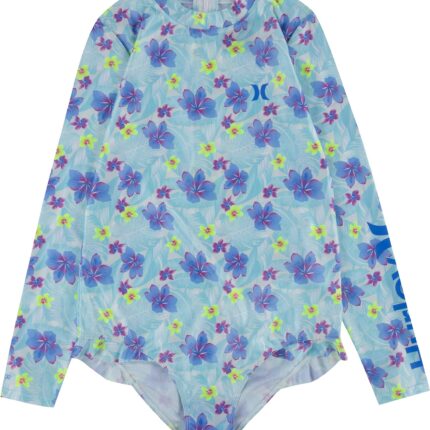 Hurley Kids UPF 50+ Long Sleeve One-Piece Swimsuit (Big Kids)